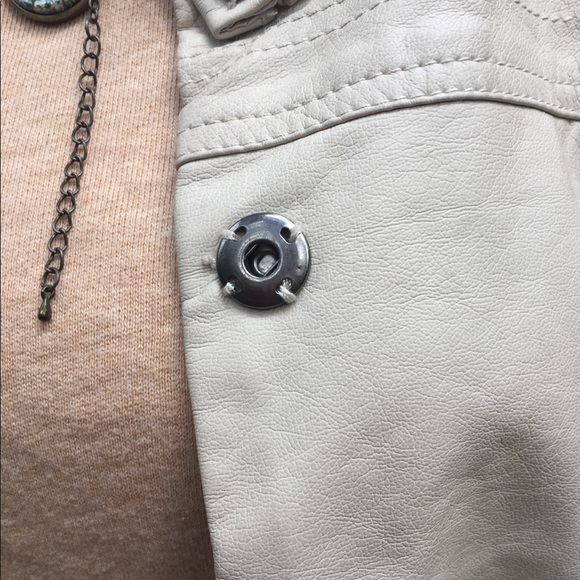 Bagatelle  creamy faux leather cropped oatmeal jacket ,HP 26-4 - Picture 5 of 16